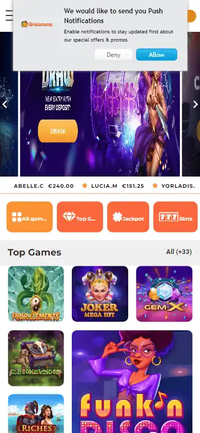 Gratorama Casino screenshot 4