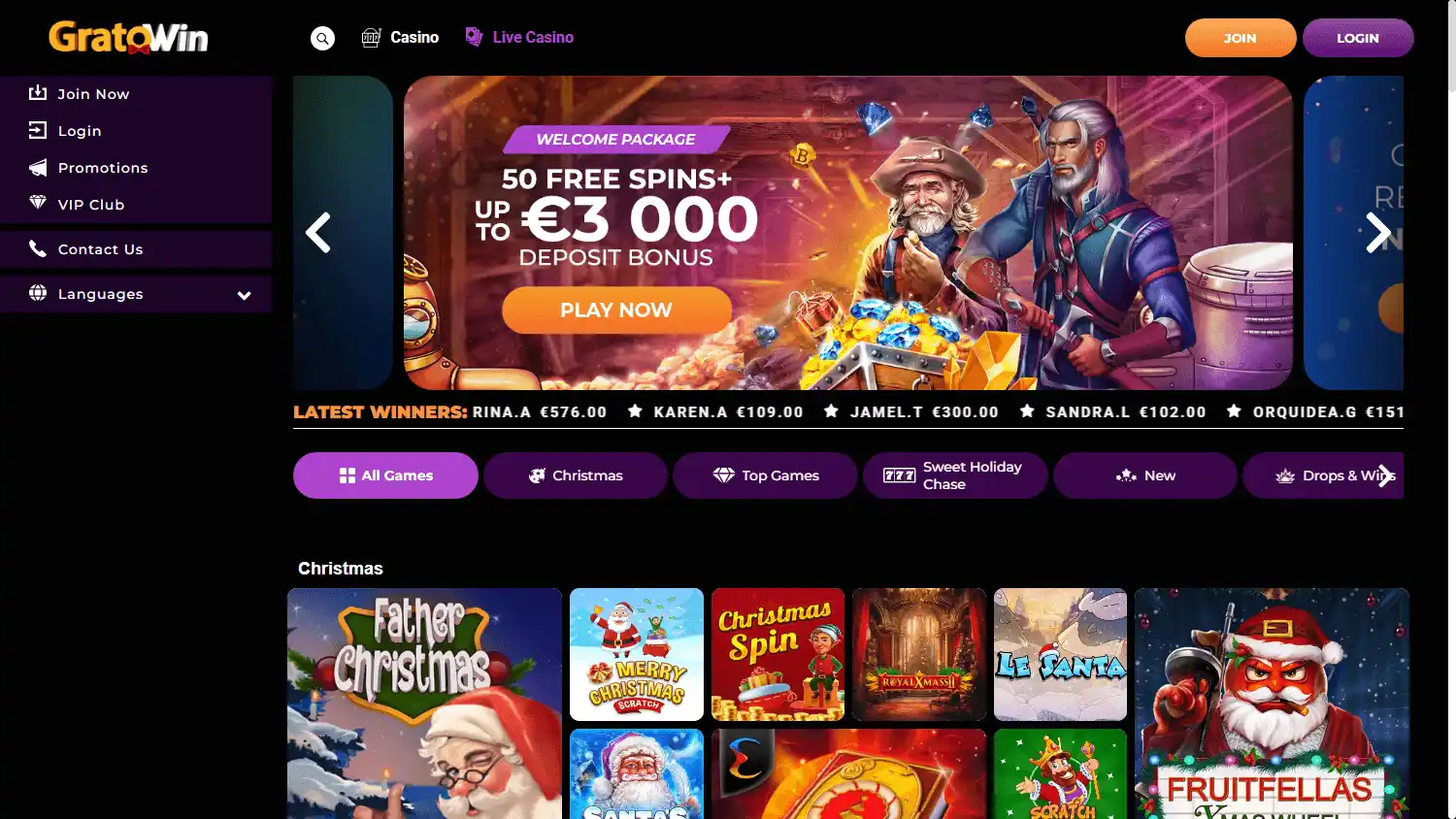 GratoWin Casino screenshot 1