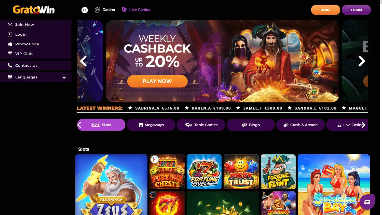GratoWin Casino screenshot 2