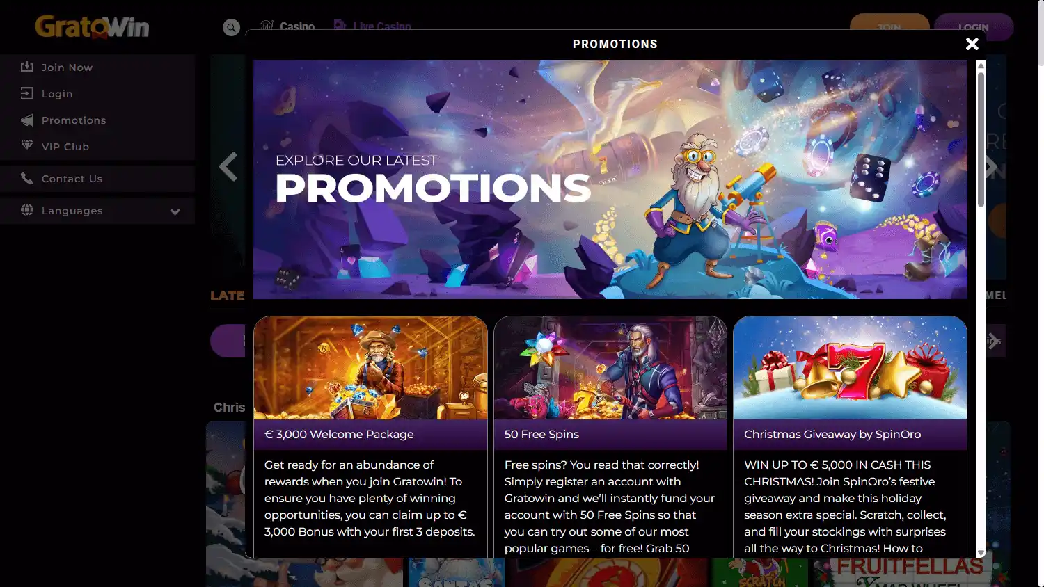 GratoWin Casino screenshot 3