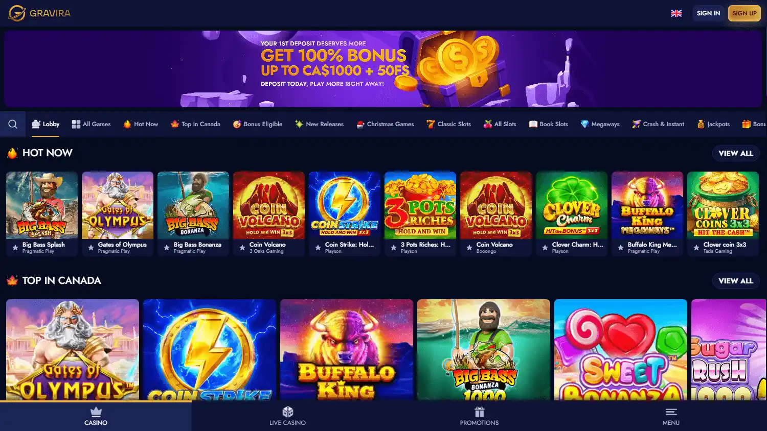 Gravira Casino screenshot 1
