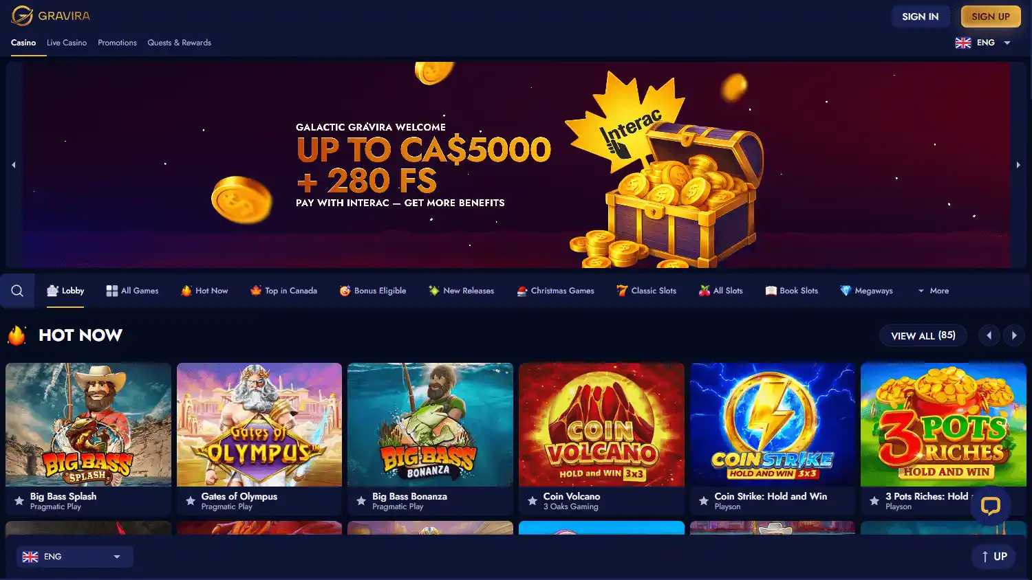 Gravira Casino screenshot 2