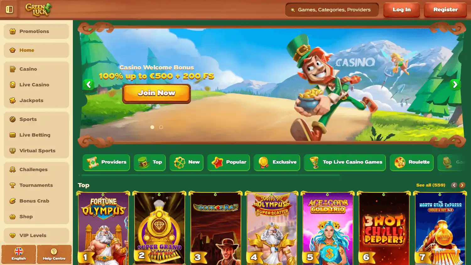 Green Luck Casino screenshot 1