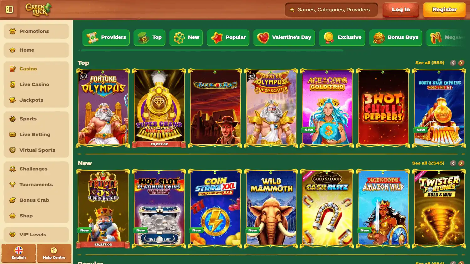 Green Luck Casino screenshot 2