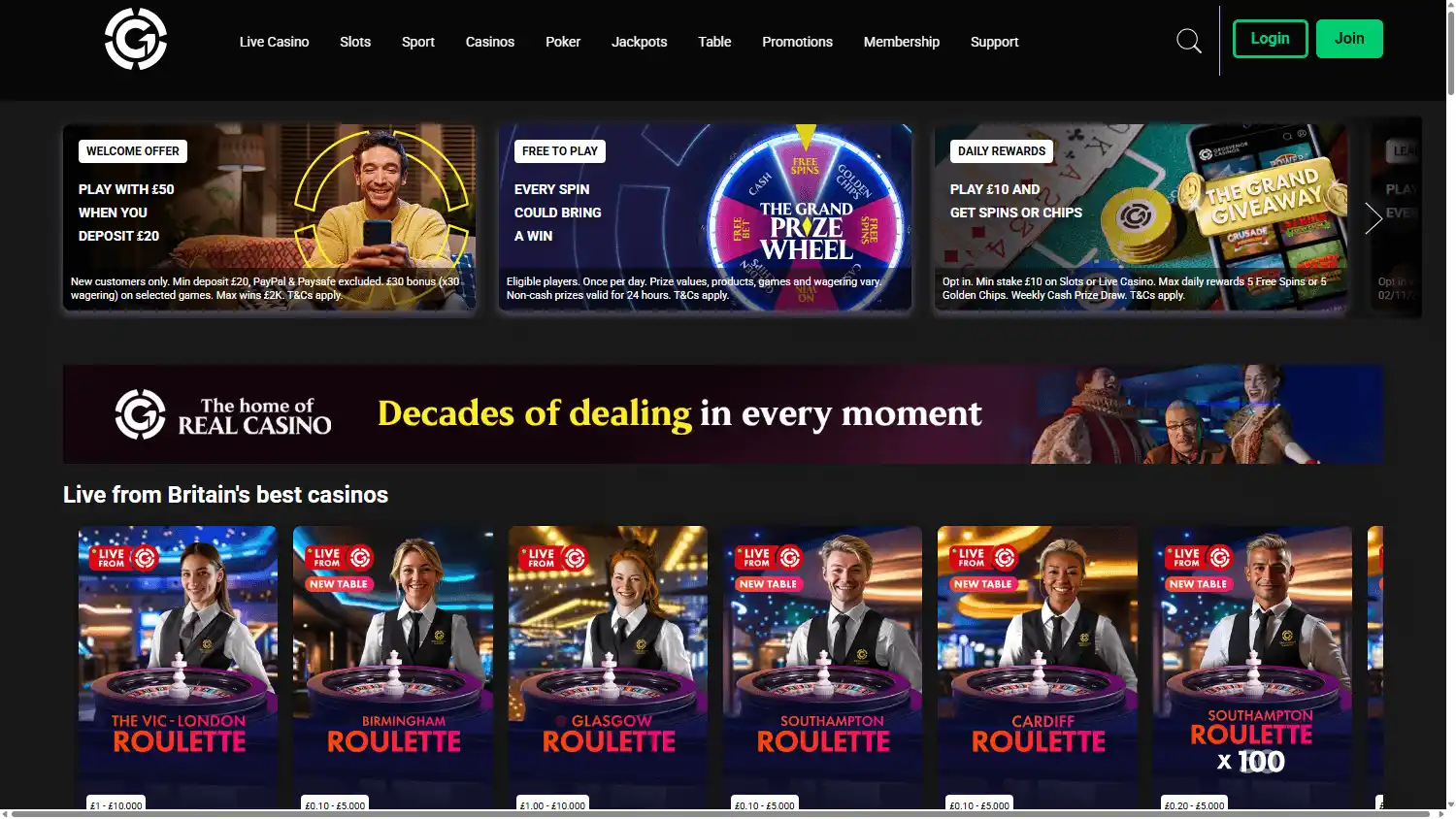 Grosvenor Casinos screenshot 1