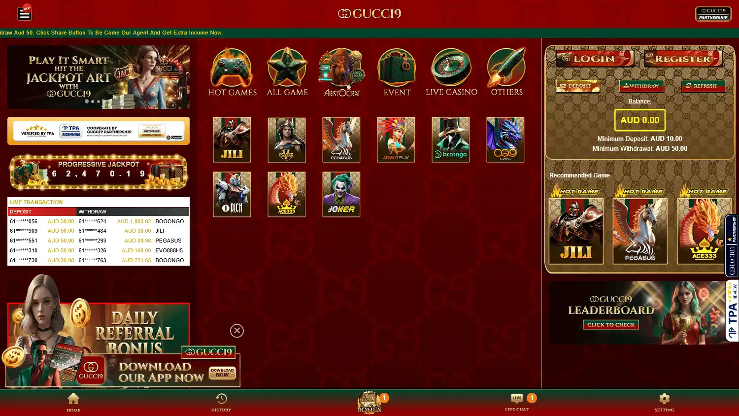 Gucci9 Casino screenshot 1