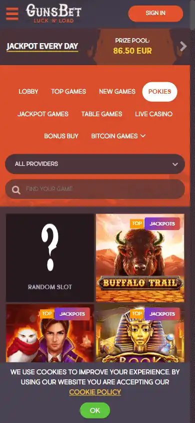 GunsBet Casino screenshot 5