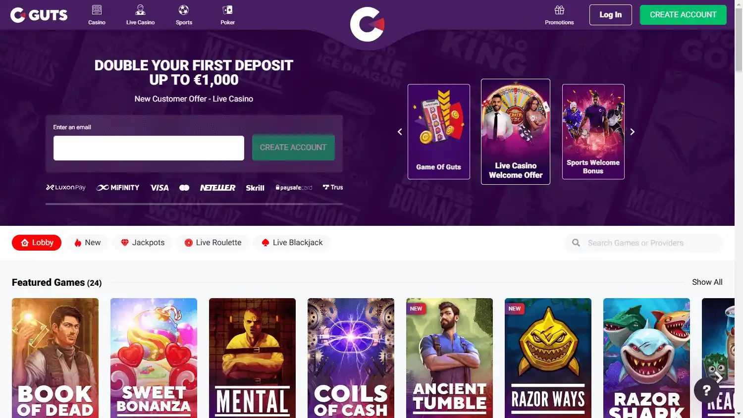 Guts Casino screenshot 1