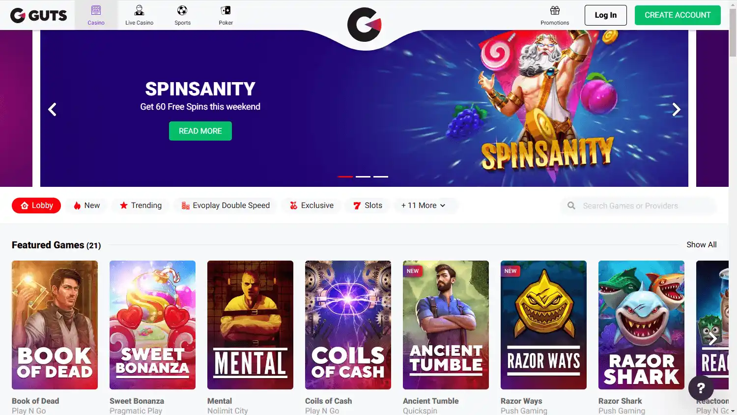 Guts Casino screenshot 2