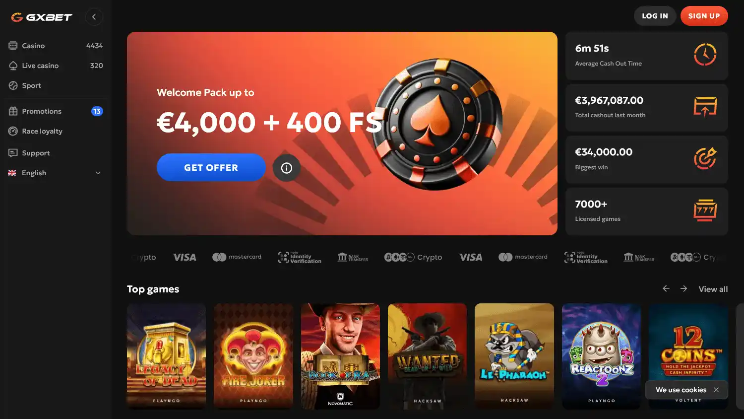 Gxbet Casino screenshot 1