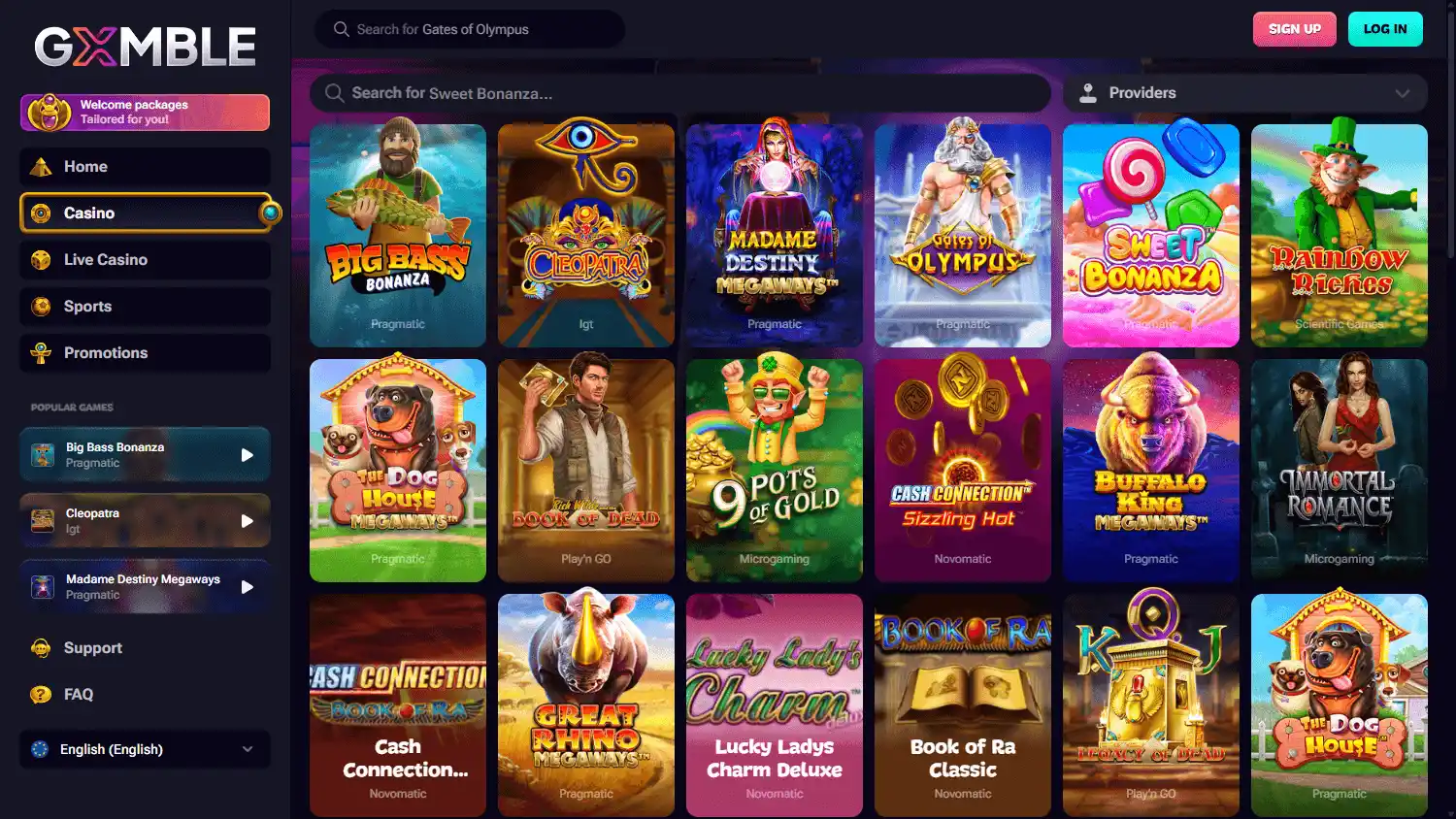 Gxmble Casino screenshot 2