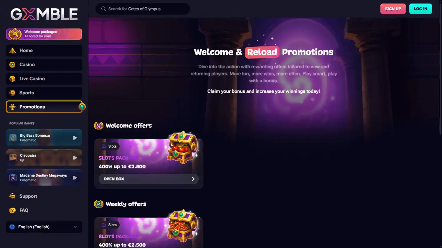 Gxmble Casino screenshot 3