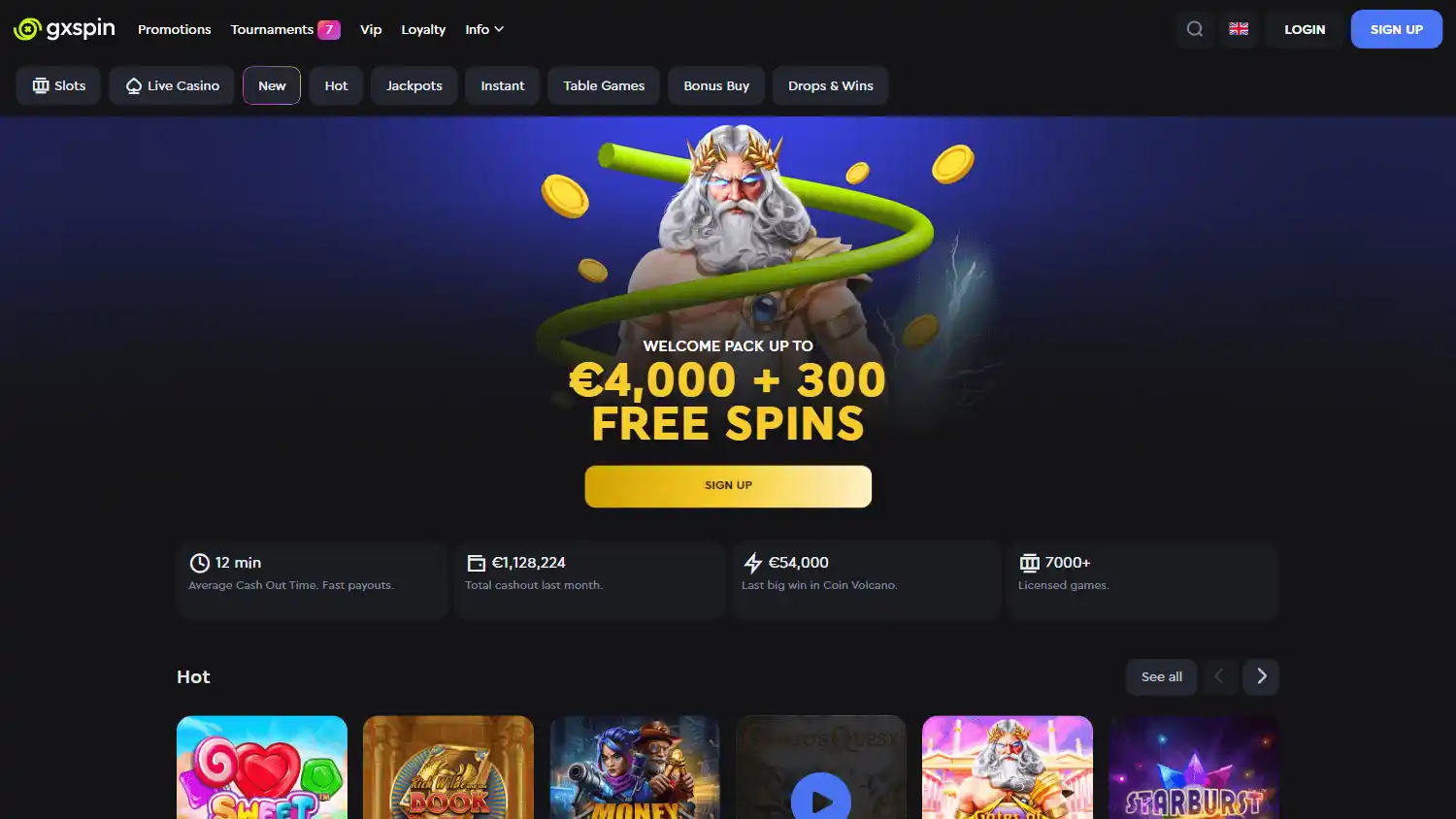 GxSpin Casino screenshot 1