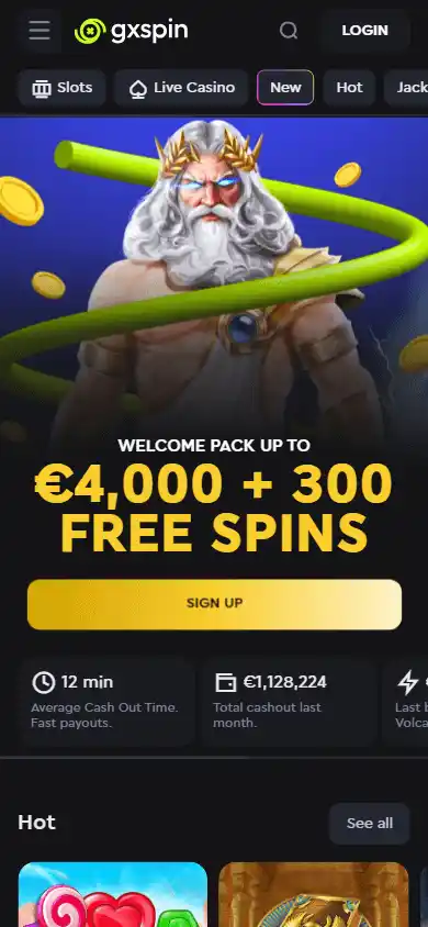 GxSpin Casino screenshot 2