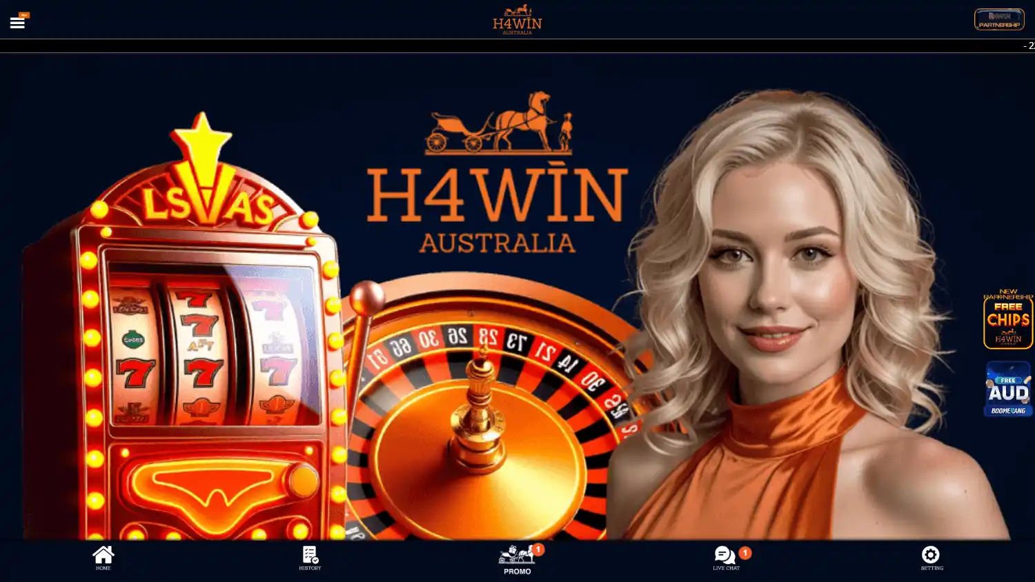H4WIN AUS Casino screenshot 1