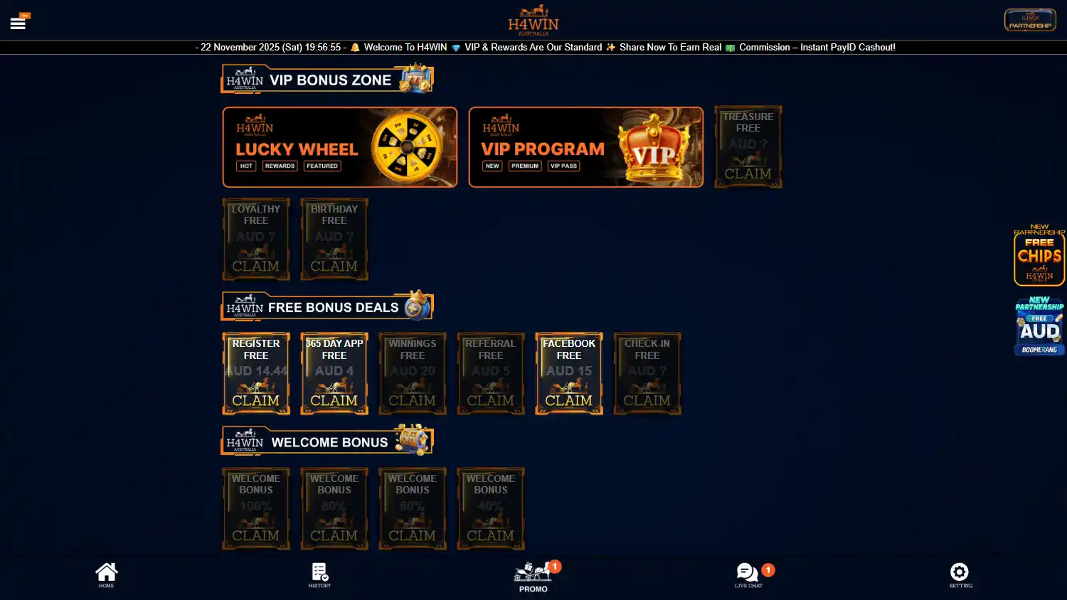 H4WIN AUS Casino screenshot 2