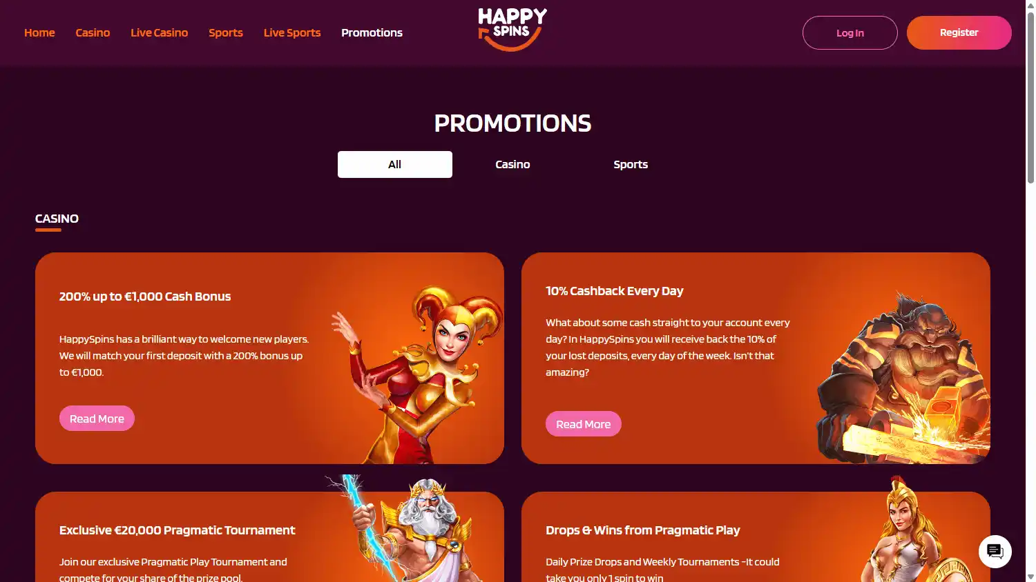 HappySpins Casino screenshot 3