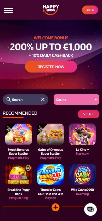 HappySpins Casino screenshot 4