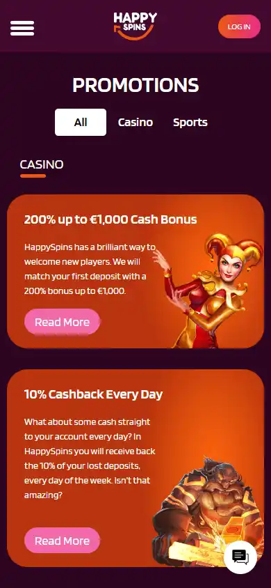HappySpins Casino screenshot 6