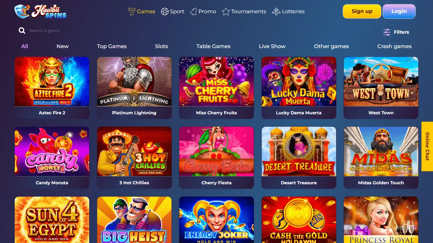 Hawaii Spins Casino screenshot 2