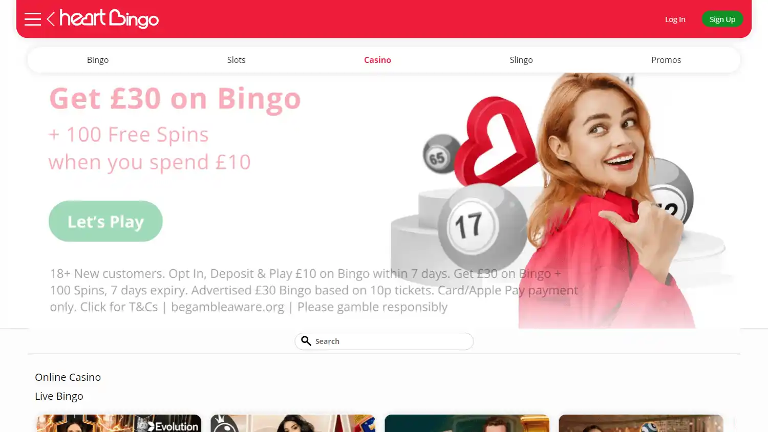Heart Bingo Casino screenshot 2