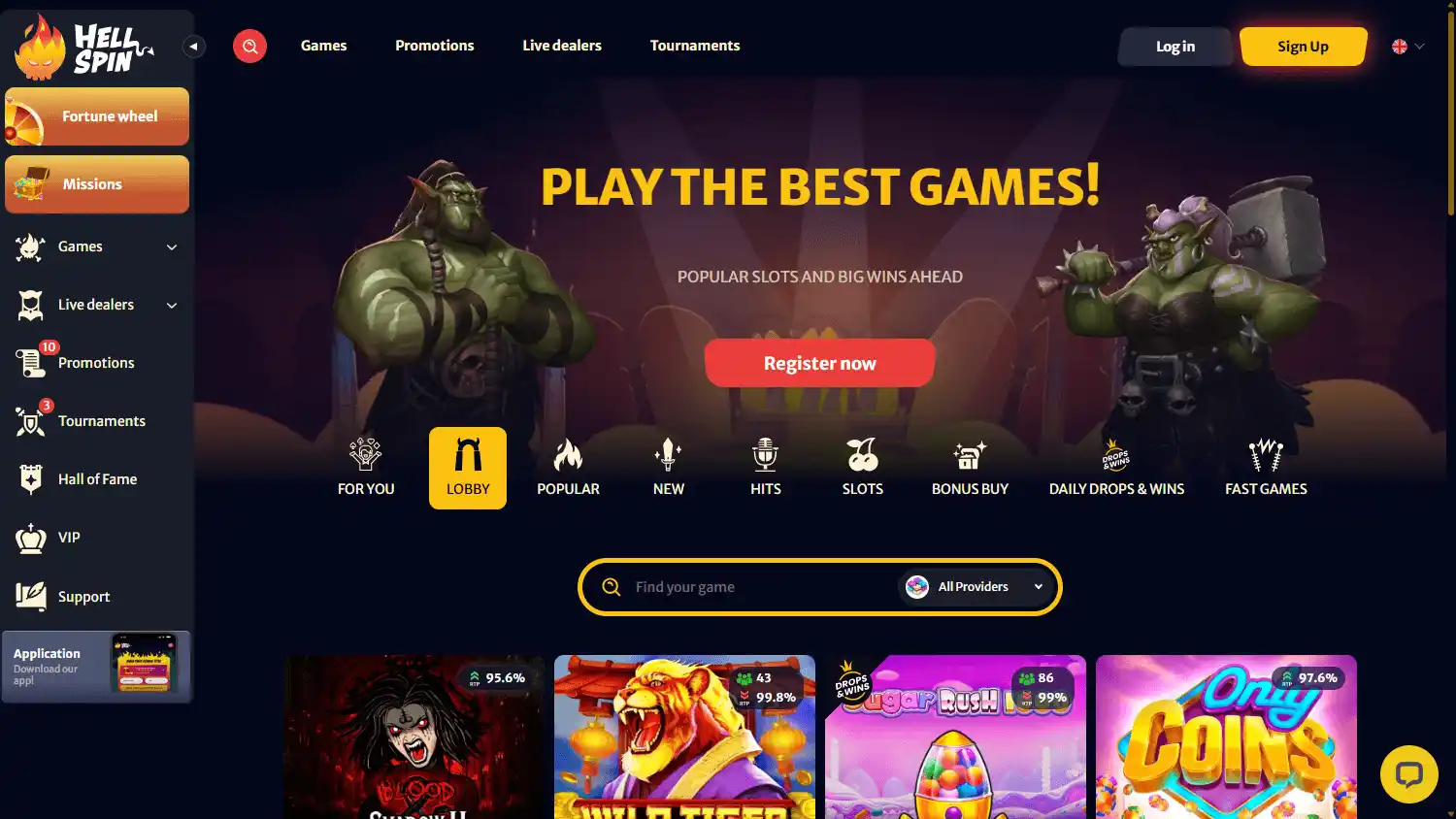 HellSpin Casino screenshot 2