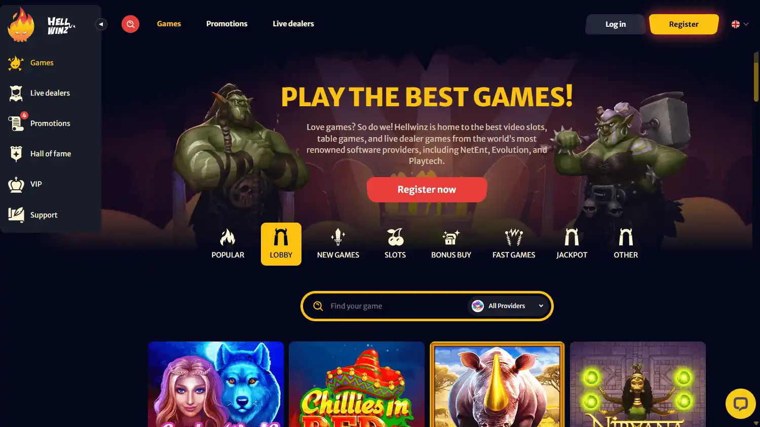 HellWinz Casino screenshot 2
