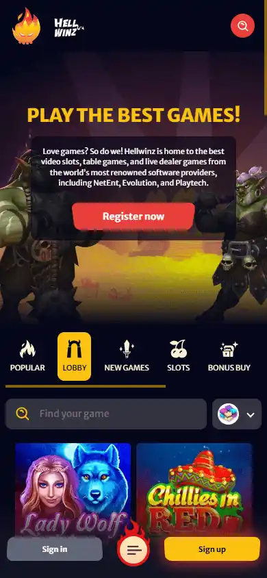 HellWinz Casino screenshot 5