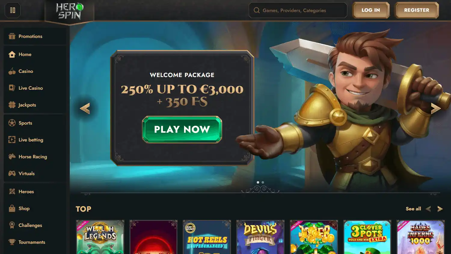 HeroSpin Casino screenshot 1