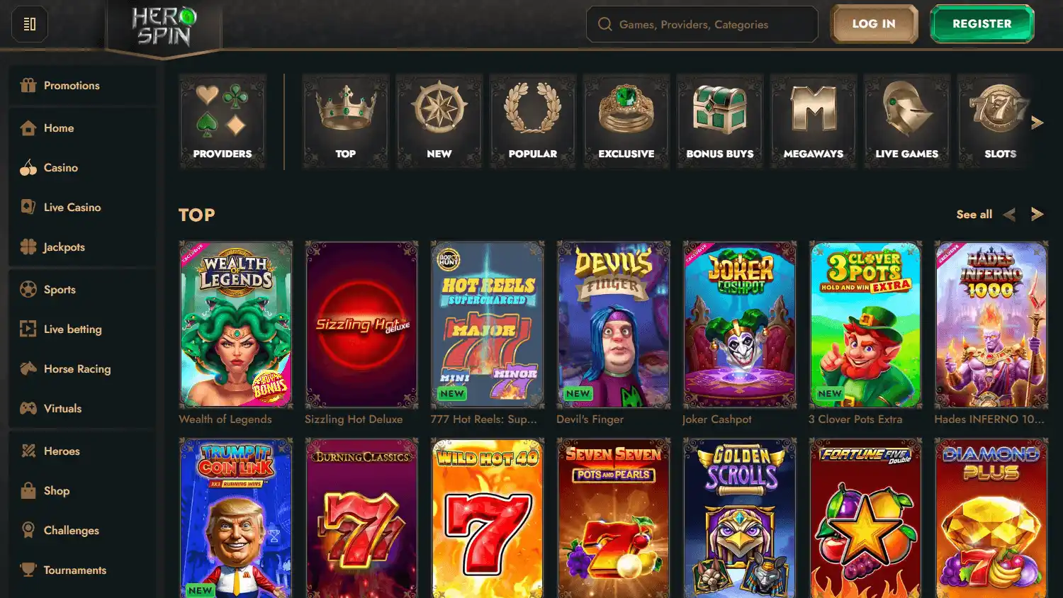 HeroSpin Casino screenshot 2
