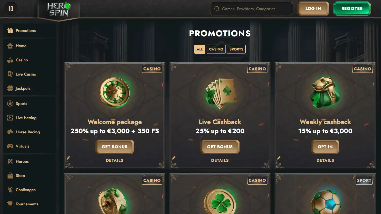 HeroSpin Casino screenshot 3