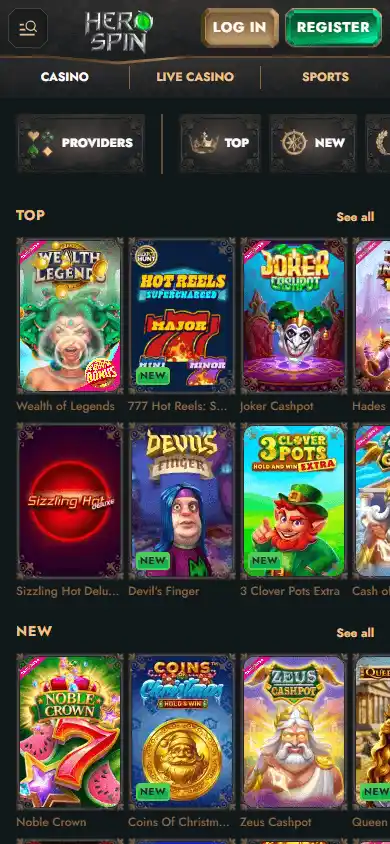 HeroSpin Casino screenshot 5
