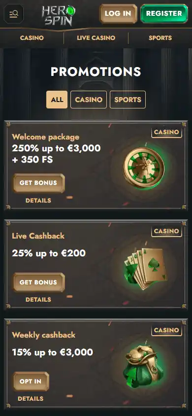 HeroSpin Casino screenshot 6