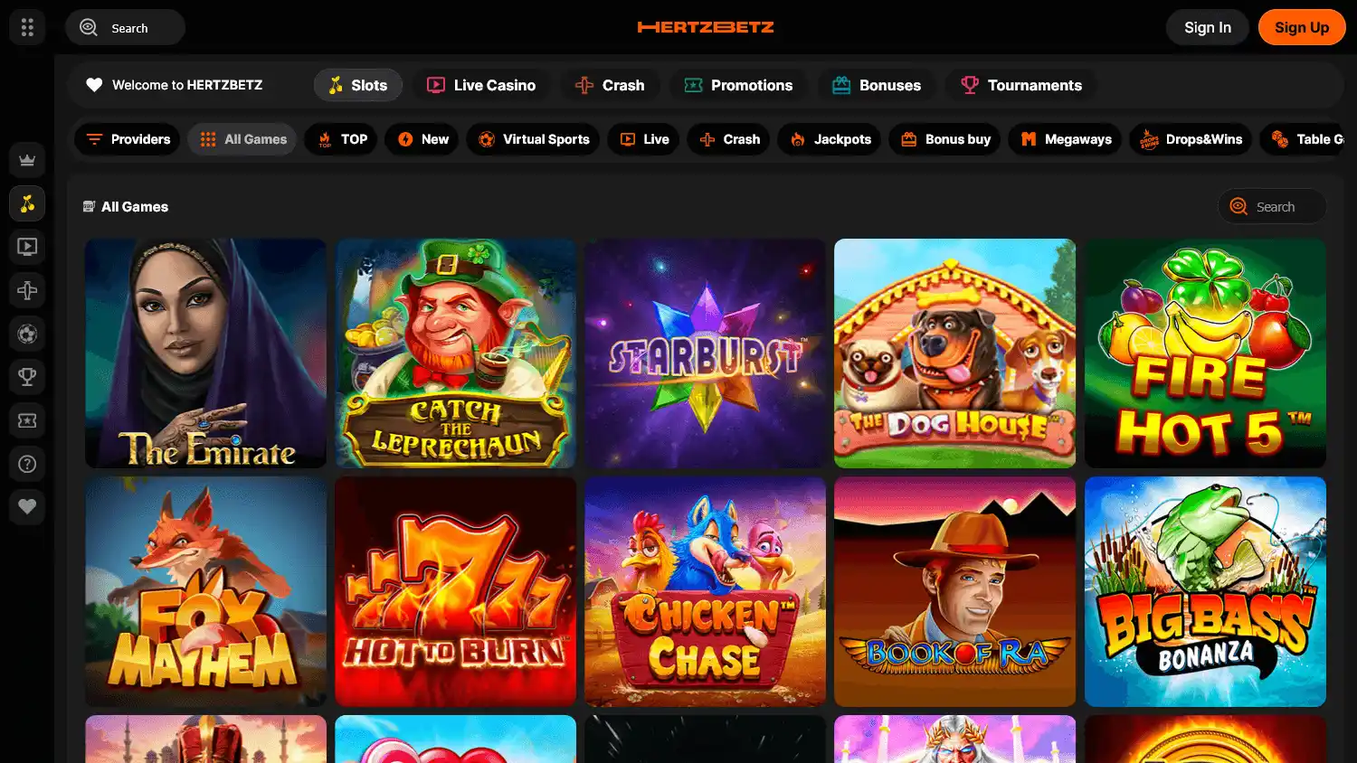 Hertzbetz Casino screenshot 2