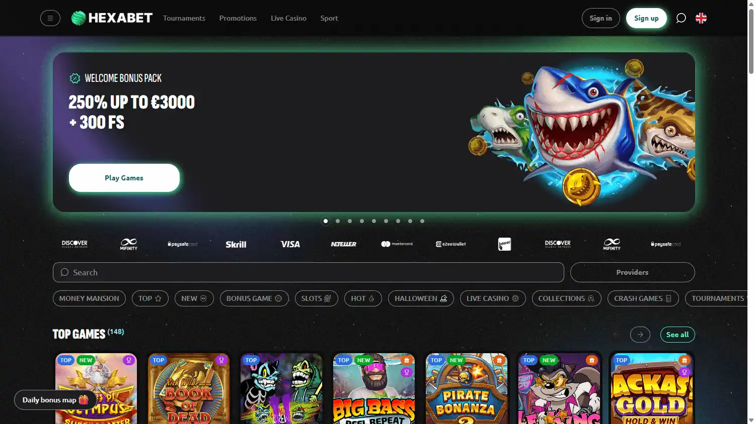 Hexabet Casino screenshot 1