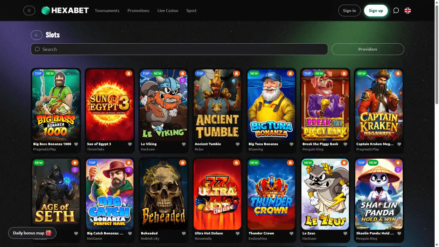 Hexabet Casino screenshot 2