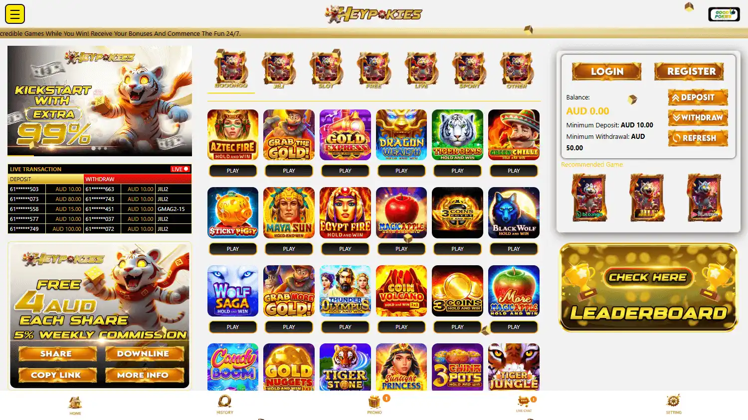 HeyPokies Casino screenshot 1