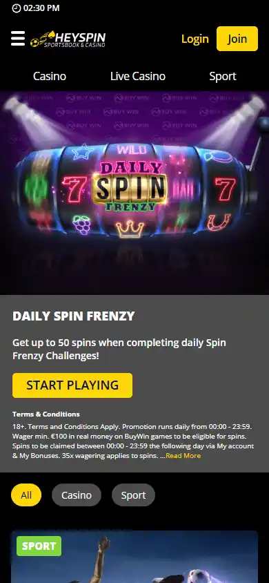 HeySpin Casino screenshot 6