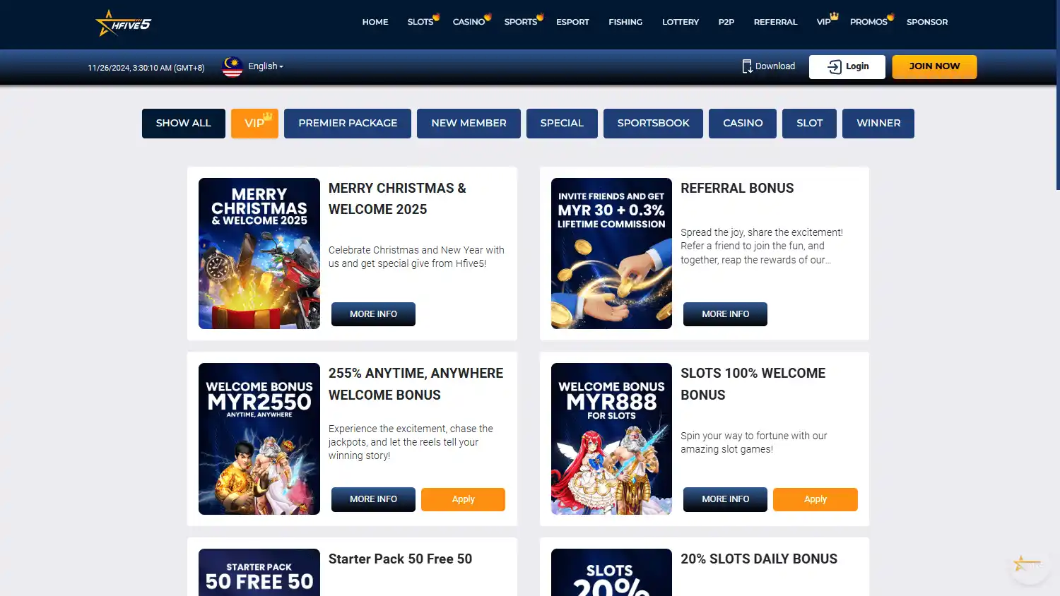 HFIVE5 Casino screenshot 3