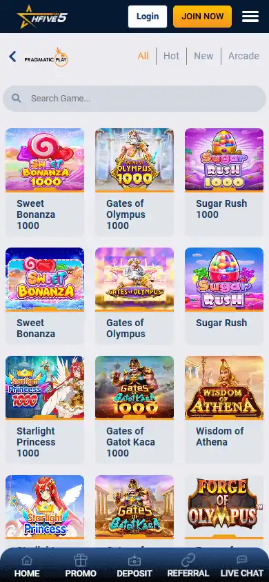 HFIVE5 Casino screenshot 5