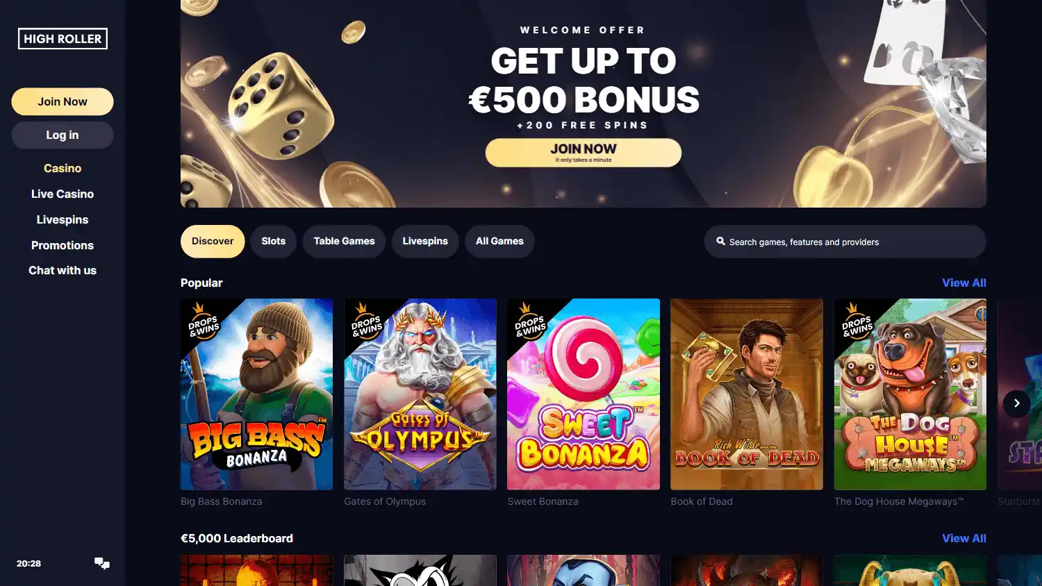 Highroller Casino screenshot 2