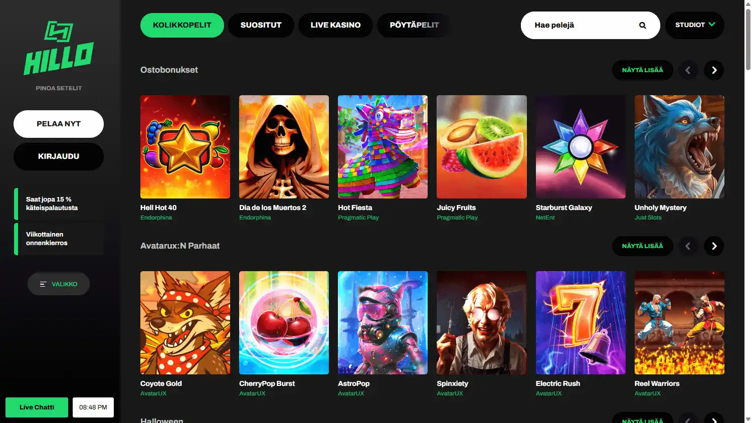 Hillo Casino screenshot 2