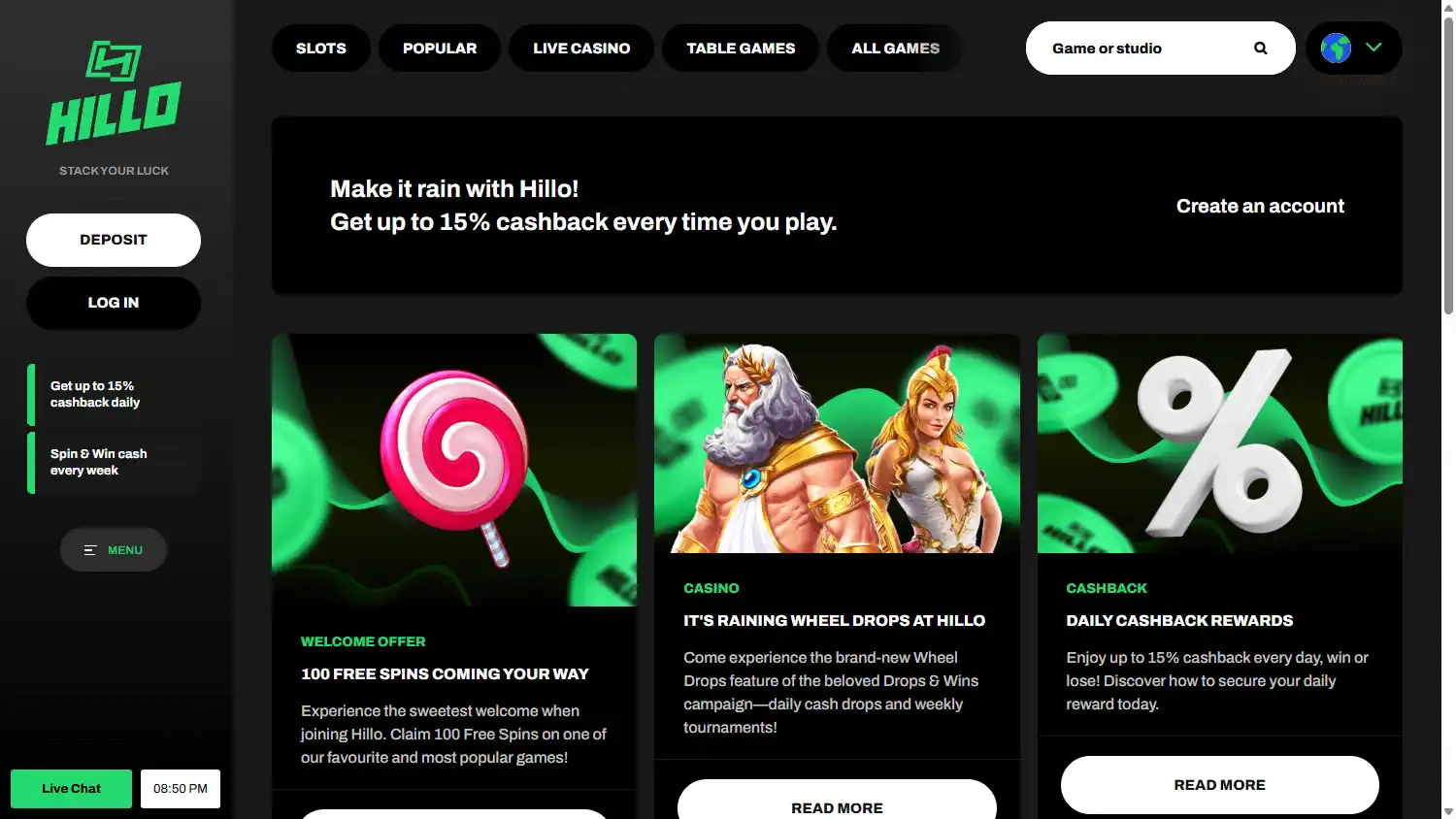 Hillo Casino screenshot 3