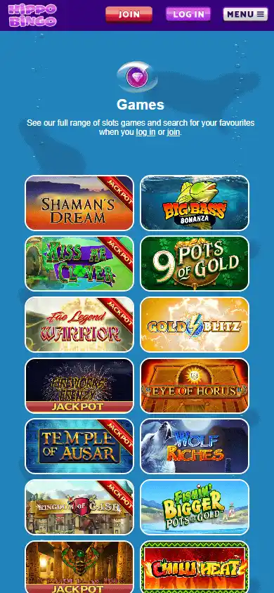 Hippo Bingo Casino screenshot 5