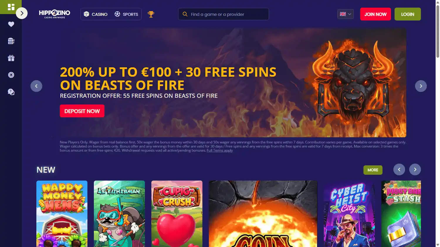 Hippozino Casino screenshot 1