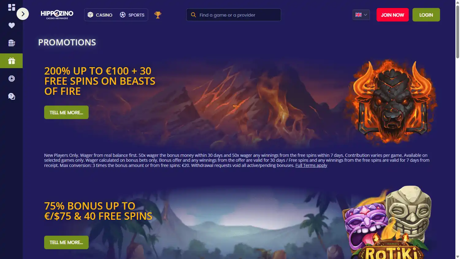 Hippozino Casino screenshot 3