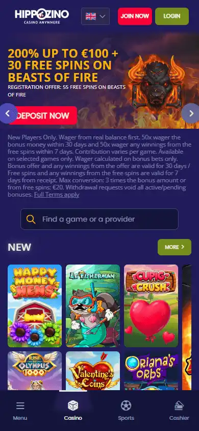 Hippozino Casino screenshot 4