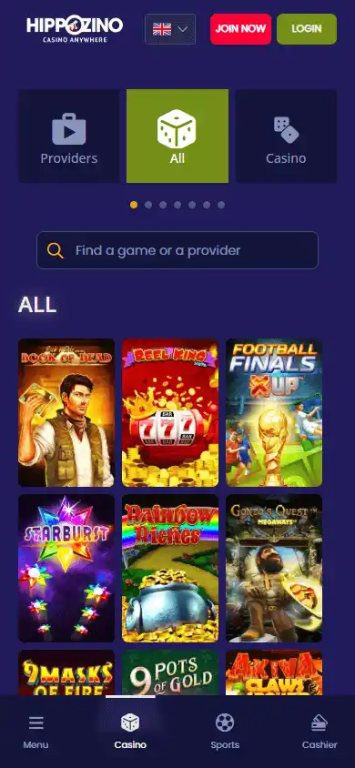 Hippozino Casino screenshot 5