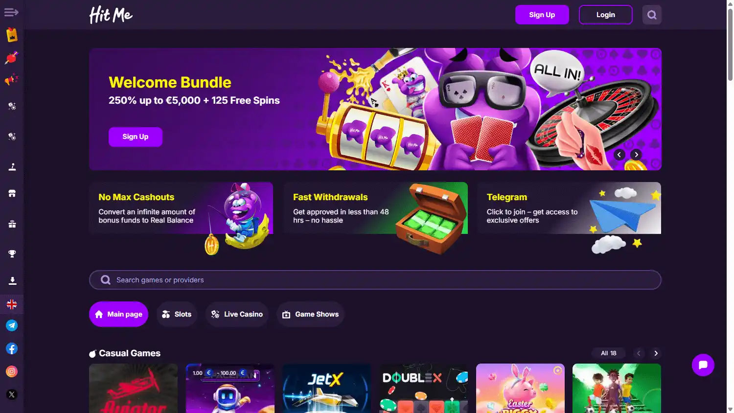 HitMe Casino screenshot 1