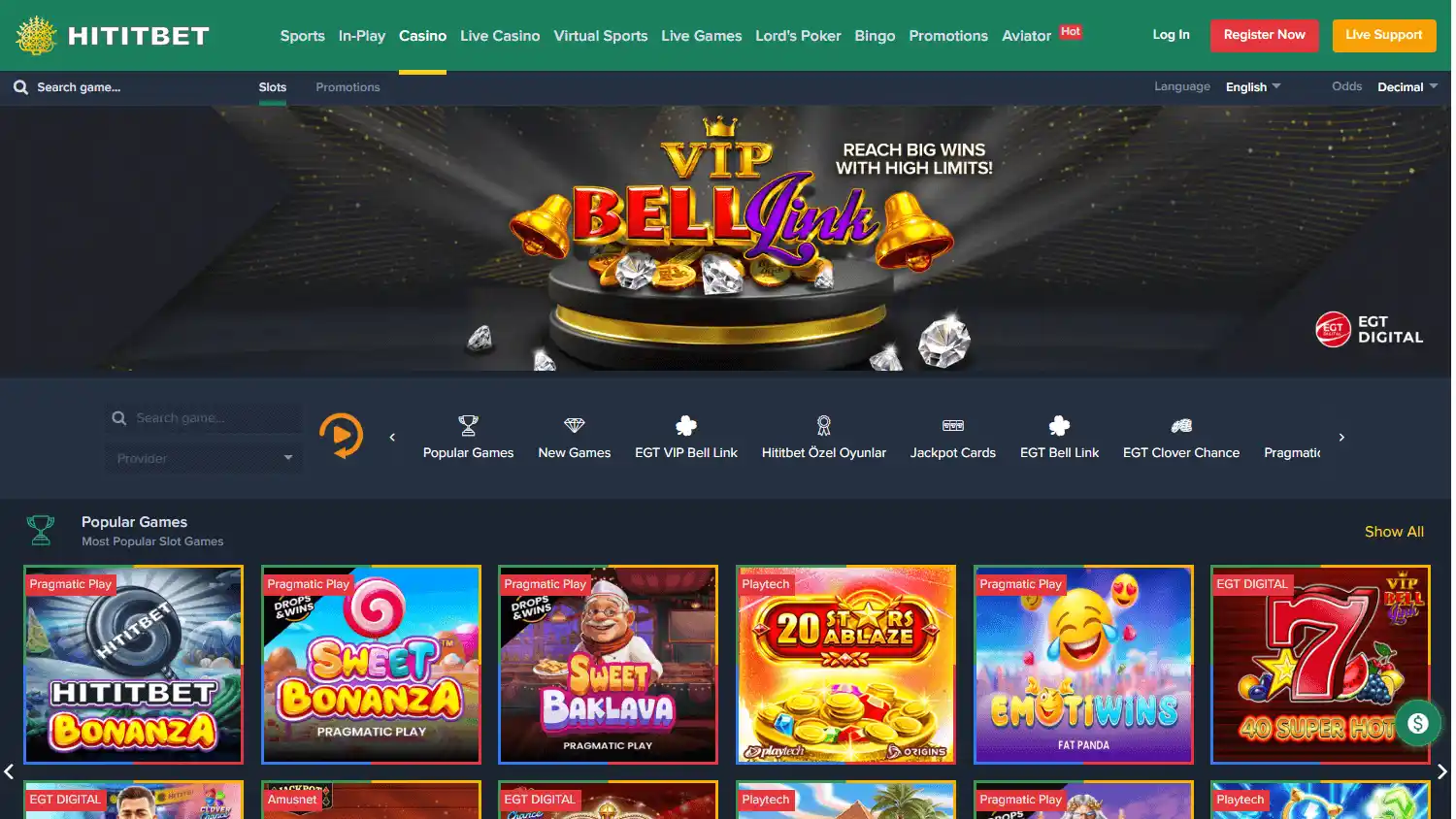 Hititbet Casino screenshot 2